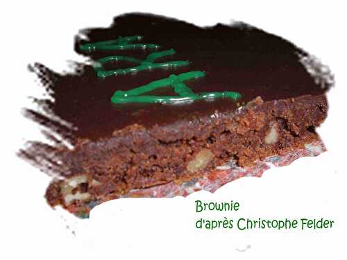 Brownie recouvert de ganache d'après Christophe Felder