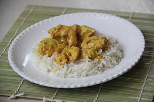 Curry de gambas au lait de coco