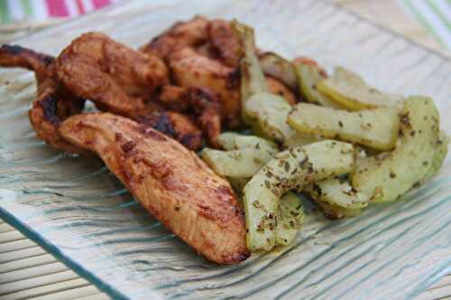 Aiguillettes de poulet / marinade au miel à la plancha