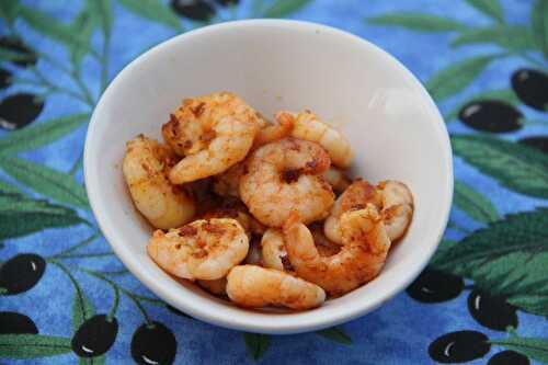 Crevettes à l'ail et au vinaigre à la Plancha