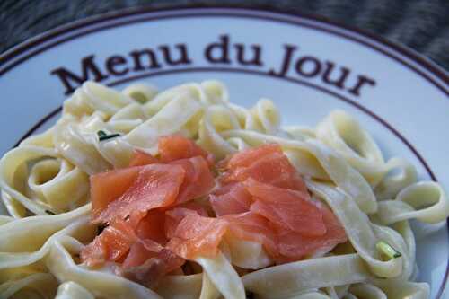 Tagliatelles au saumon fumé (mes pâtes de soirs de flemme)