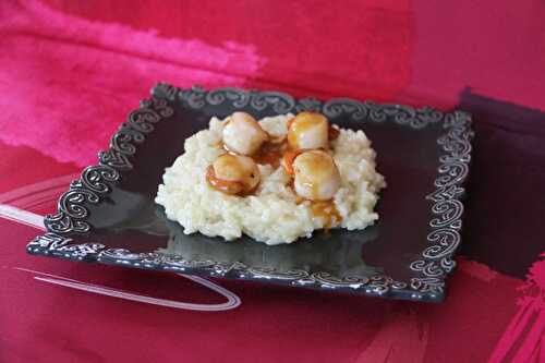 Risotto de Saint Jacques, caramel de mandarines