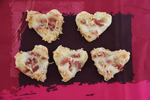 Mini Tartes flambées coeur pour l'apéro de la Saint Valentin