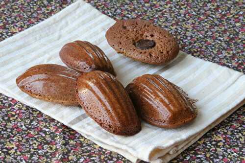 Madeleines pralinées à la fleur de sel, coeur chocolat