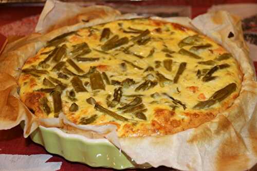 Quiche au saumon, aux asperges vertes et au St Moret