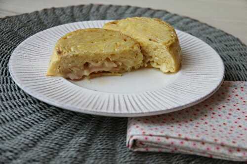 Omelette aux spaghettis et au fromage à raclette