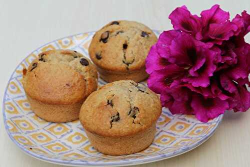 Muffins très moelleux à la banane et aux pépites de chocolat