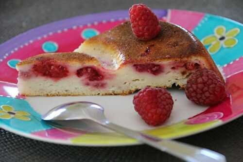 Gâteau au fromage blanc aux framboises