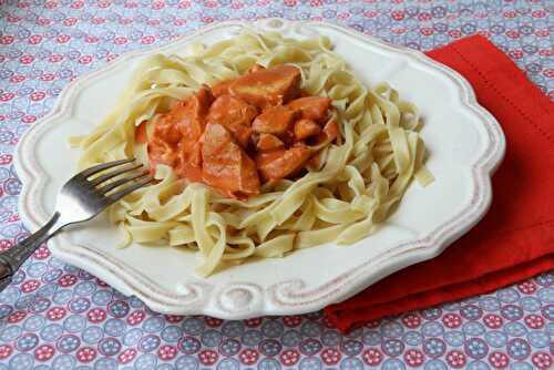 Émincés de poulet sauce tomate mascarpone (au Cookéo)