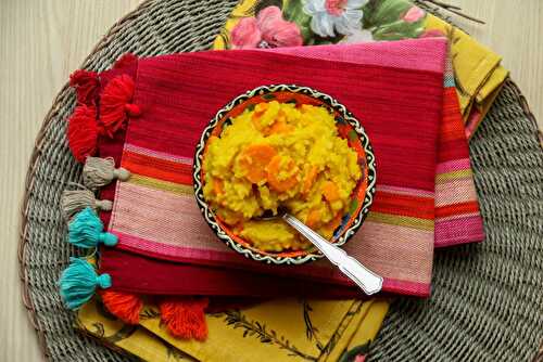 Dahl de riz et lentilles corail aux carottes
