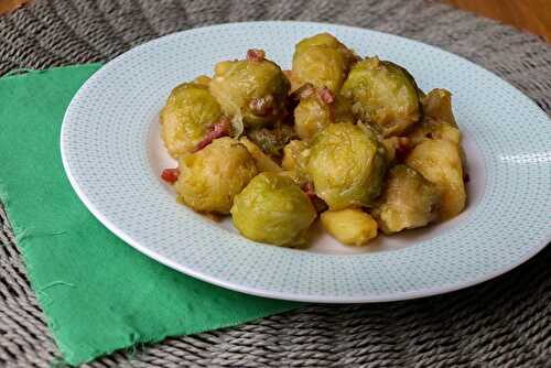 Choux de Bruxelles, pommes de terre, et lardons au café (au Cookéo)