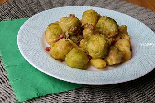 Choux de Bruxelles, pommes de terre, et lardons au café (au Cookéo)