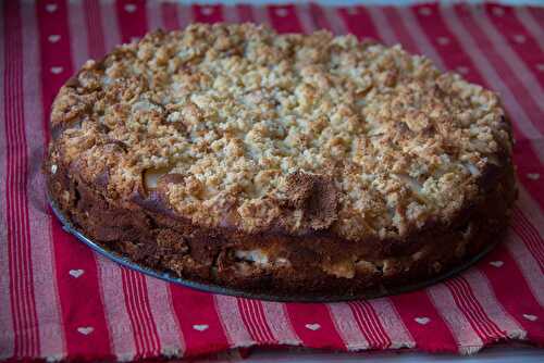 Käsestreuselkuchen aux pommes