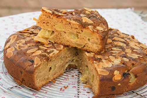 Gâteau moelleux à la pomme et à la rhubarbe