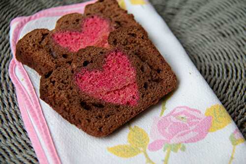 Cake chocolat / Coeur à l'eau de rose