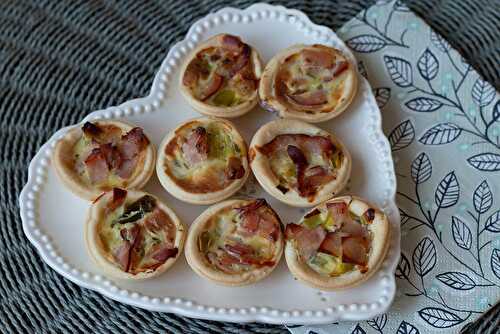 Mini tartelettes aux poireaux et au bacon