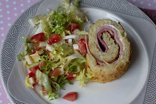 Roulé de pommes de terre - jambon - Boursin