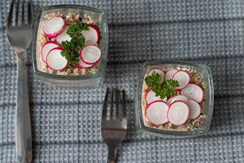 Verrine fraîcheur au thon et aux radis