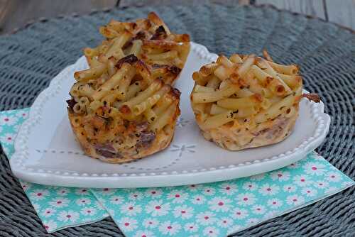 Muffins de macaronis au cheddar et pancetta