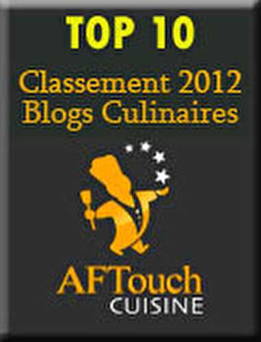 Résultats du classement des blogs culinaires 2012 - Aftouch Cuisine - Les petits plats de Patchouka