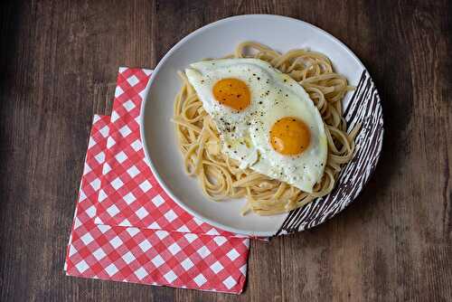 Spaghettis au Comté et œufs à cheval (recette de Philippe Etchebest)