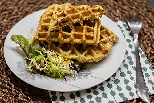 Gaufres aux brocolis et aux dés de jambon