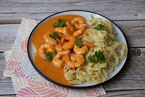 Crevettes à l'américaine, sauce tomate et cognac (au Thermomix ou sans)