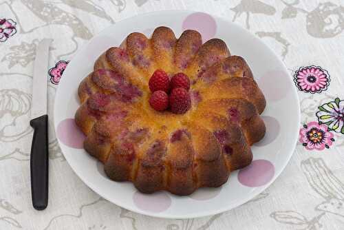 Gâteau chocolat blanc et framboises