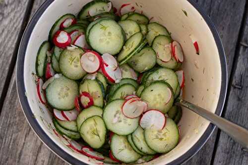 Salade concombre, radis et aneth