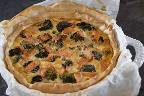 Tarte au brocoli et au saumon fumé