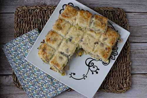 Gâteau Coquillettes Poireaux Champignons et Jambon