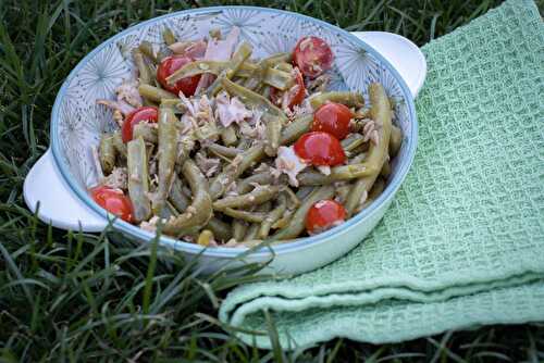 Salade haricots verts thon tomates cerises