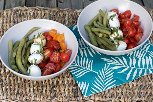 Salade Haricots verts tomates et mozzarella