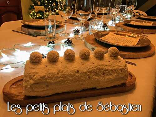 Bûche de Noël saveurs noix de coco et Raffaello