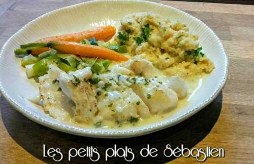 Pavés de cabillaud sauce aux herbes et purée de céleri