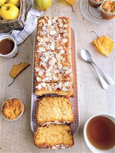 Cake moelleux aux pommes et poires caramélisées