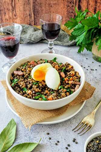 Salade de lentilles aux lardons