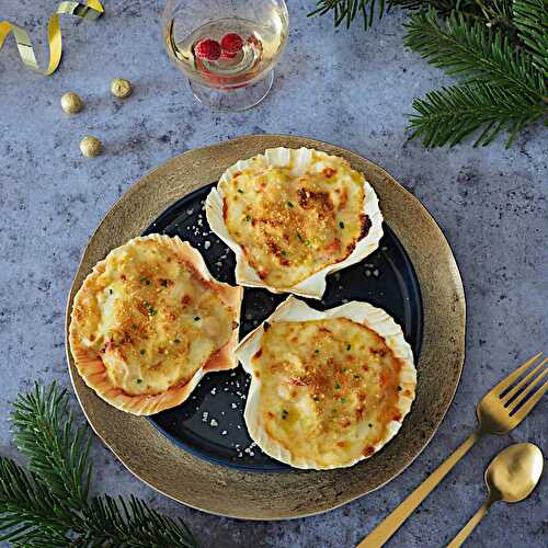 Coquilles aux noix de Saint Jacques et crevettes