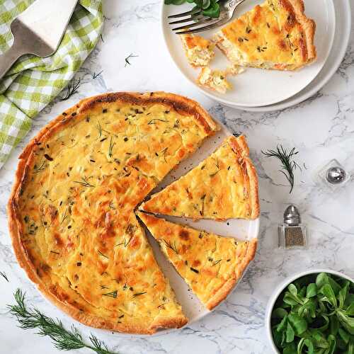 Quiche au saumon et poireaux