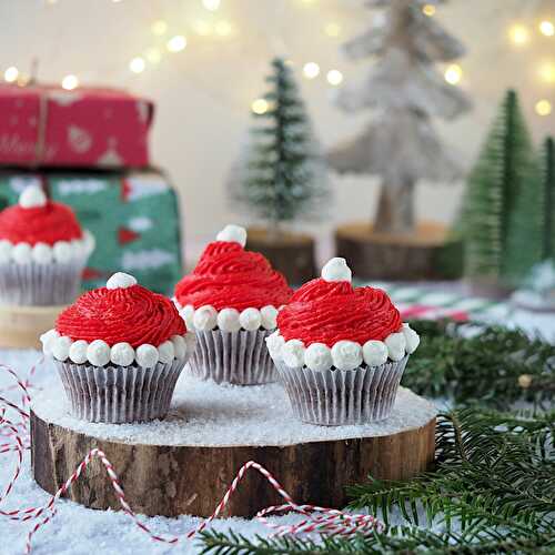 Cupcakes bonnet de Père Noël