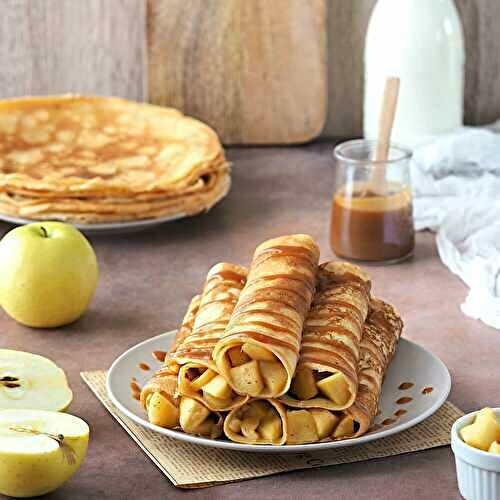 Crêpes aux pommes et caramel