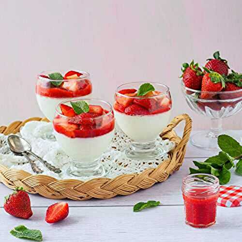 Panna cotta aux fraises, un dessert frais et léger
