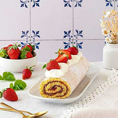 Gâteau roulé à la confiture de fraises