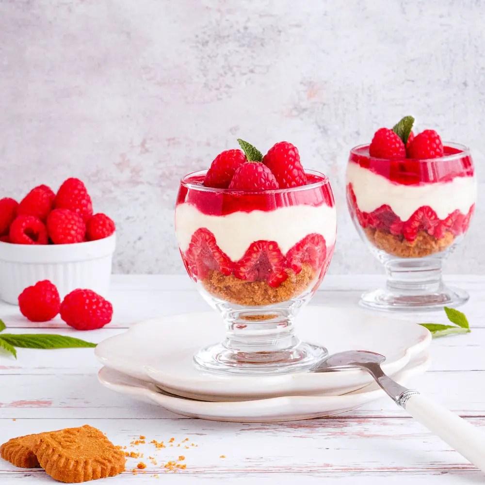 Verrines aux framboises et spéculoos