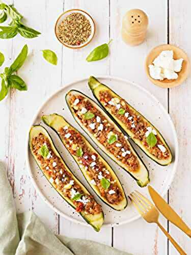 Courgettes farcies à la viande hachée et au chorizo