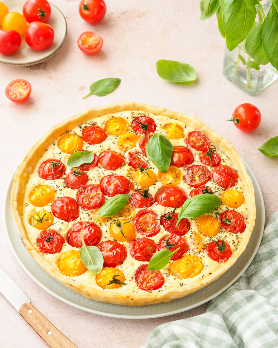 Tarte aux tomates cerises et ricotta