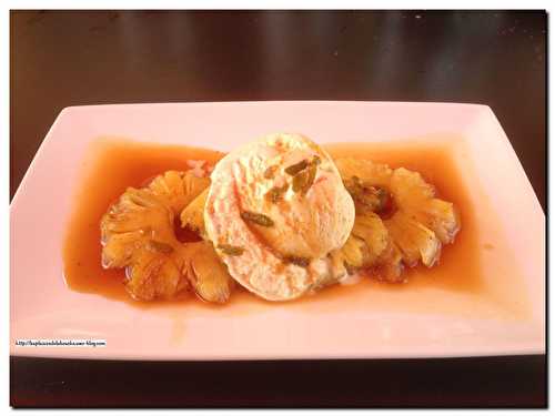 Ananas caramélisé au citron vert à la plancha