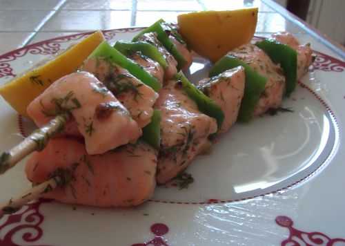 Brochettes de saumon