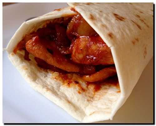 Faritas (wraps) au poulet et poivron