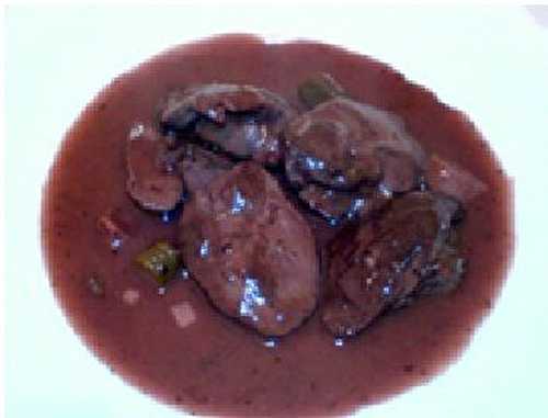 Foies de volailles en sauce bourguignonne